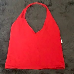 NWT Urban Outfitters Red Ribbed Halter Top
